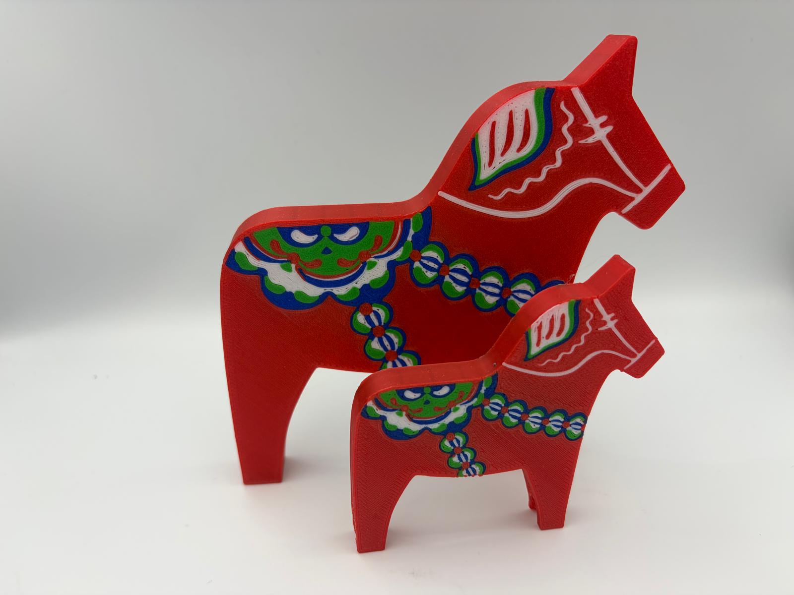 Set Zweeds Dalarna paard groot + klein
